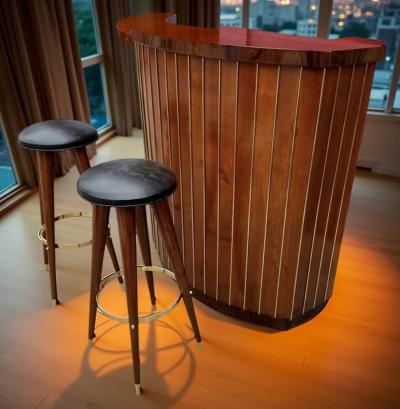 Art Deco Bar with Matching Stools Newly Restored
