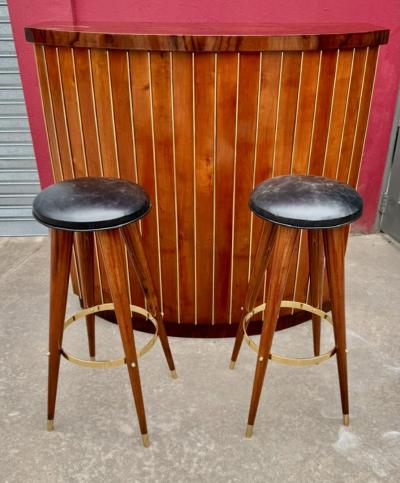 Art Deco Bar with Matching Stools Newly Restored