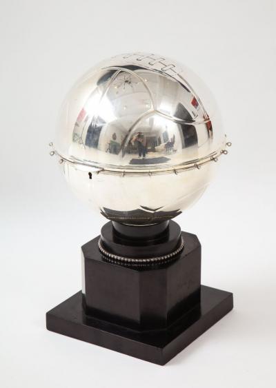 Art Deco Basket Ball Lidded Box on Stand