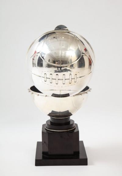 Art Deco Basket Ball Lidded Box on Stand