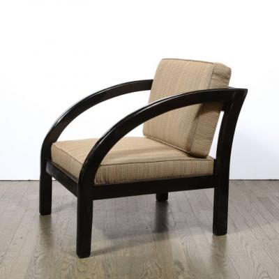 Art Deco Black Lacquer Streamlined Armchair by Modernage Furniture Company