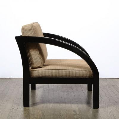 Art Deco Black Lacquer Streamlined Armchair by Modernage Furniture Company