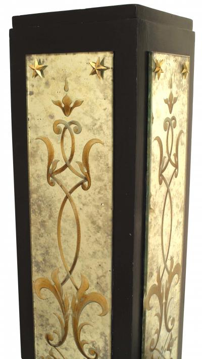 Art Deco Black Lacquered Pedestal
