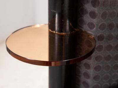 Art Deco Blue Velvet Sofa with Attached Lucite Drinks Tables France 1930s