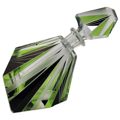 Art Deco Bohemien Crystal Decanter 6 Matching Glasses