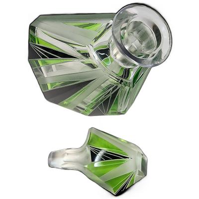 Art Deco Bohemien Crystal Decanter 6 Matching Glasses