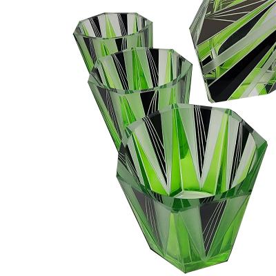 Art Deco Bohemien Crystal Decanter 6 Matching Glasses