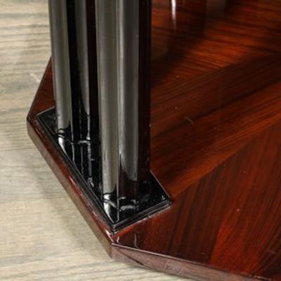 Art Deco Book Matched Rosewood Occasional Table w Secret Button Drawers