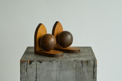 Art Deco Bookends in Wood 1930s