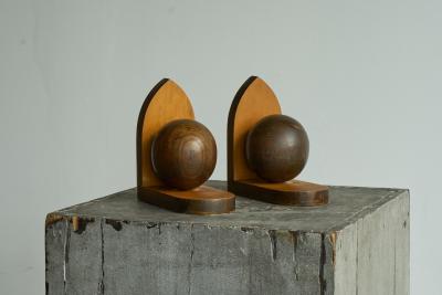 Art Deco Bookends in Wood 1930s