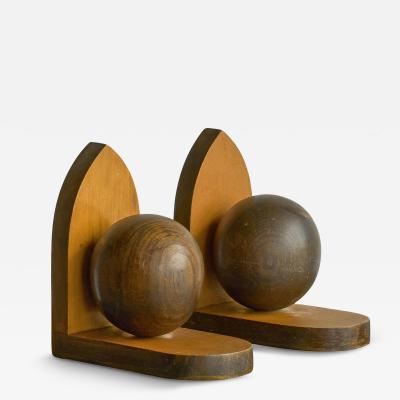 Art Deco Bookends in Wood 1930s