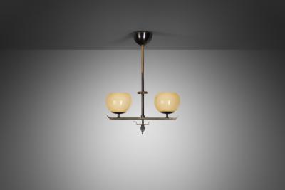 Art Deco Brass Hanging Lamp Europe First half of the 20th Century