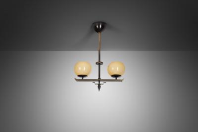 Art Deco Brass Hanging Lamp Europe First half of the 20th Century