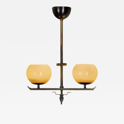 Art Deco Brass Hanging Lamp Europe First half of the 20th Century