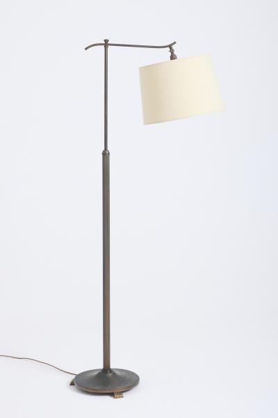 Art Deco Brass Reading Floor Lamp