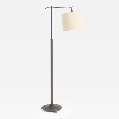 Art Deco Brass Reading Floor Lamp