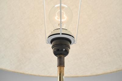 Art Deco Brass and Hardwood Floor Lamp Europe 1930s