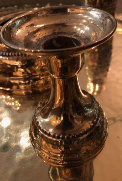 Art Deco Brass and Wood Smoking Table Germany