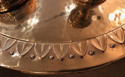 Art Deco Brass and Wood Smoking Table Germany