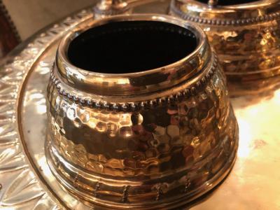 Art Deco Brass and Wood Smoking Table Germany