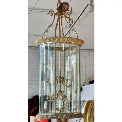 Art Deco Bronze Chandelier Theater Lantern Light Fixture