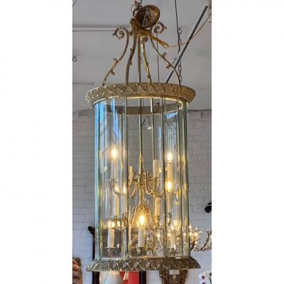 Art Deco Bronze Chandelier Theater Lantern Light Fixture