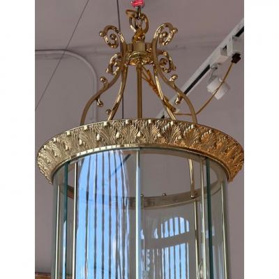 Art Deco Bronze Chandelier Theater Lantern Light Fixture