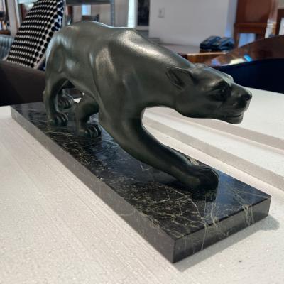 Art Deco Bronze Panther Signed Secondo France circa 1930