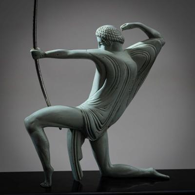 Art Deco Bronze Sculpture of an Archer by Michel Decoux 1837 1924 France 