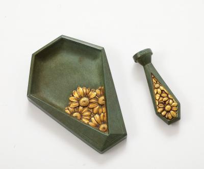 Art Deco Bronze Seal and Ink Tray by Sadoux