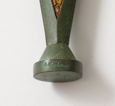 Art Deco Bronze Seal and Ink Tray by Sadoux