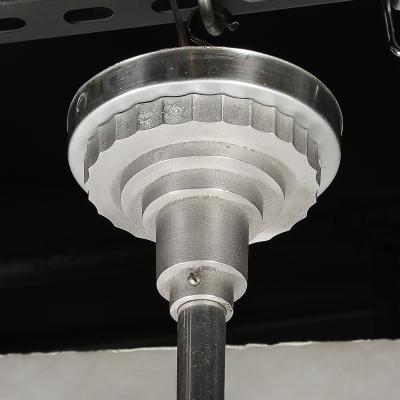 Art Deco Brushed Aluminum Frosted Glass Chandelier with Fluted Detailing