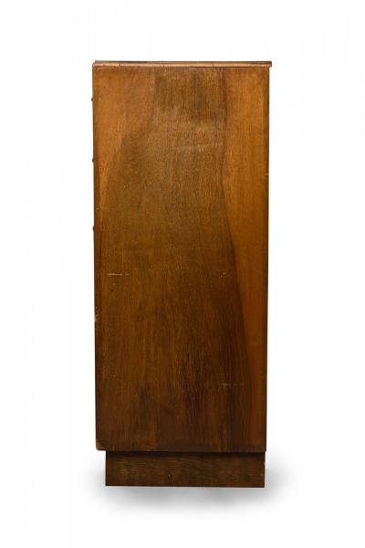 Art Deco Burl Veneer 5 Drawer Tall Chest
