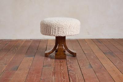 Art Deco Burl Wood Stool