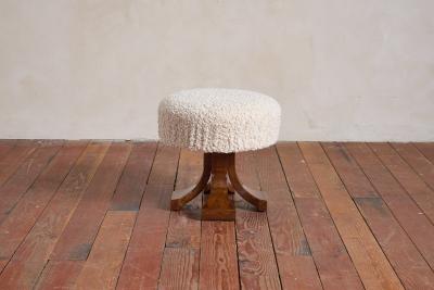 Art Deco Burl Wood Stool