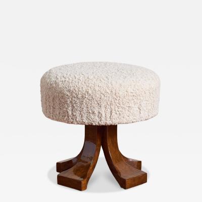 Art Deco Burl Wood Stool