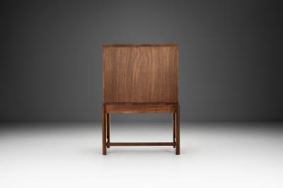 Art Deco Cabinet in Birch with Illustrative Details Europe 1930s