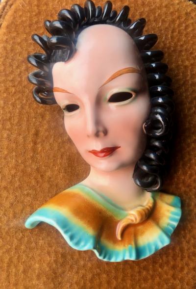 Art Deco Ceramic Face in Goldscheider Style