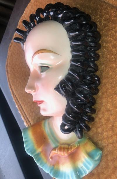 Art Deco Ceramic Face in Goldscheider Style