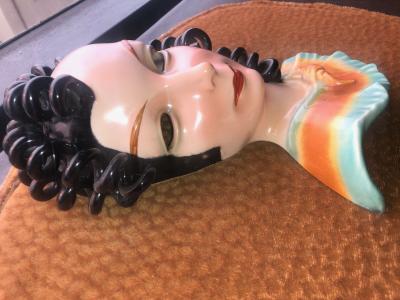 Art Deco Ceramic Face in Goldscheider Style