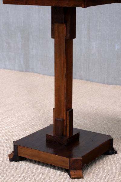 Art Deco Chess Side Table in Oak with Checkerboard Top Netherlands 1930s