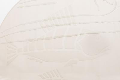 Art Deco Chrome Marble Glass Fish Lumiere Table Light Lamp ca 1930s