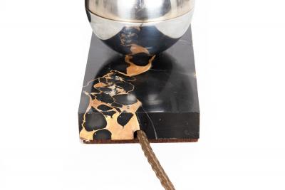 Art Deco Chrome Marble Glass Fish Lumiere Table Light Lamp ca 1930s