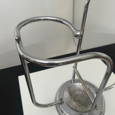Art Deco Chrome Umbrella Stand Tubular Steel Chrome plated Belgium circa 1930