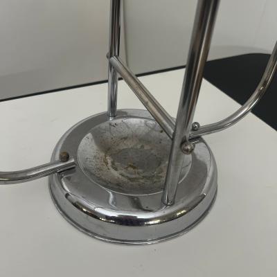 Art Deco Chrome Umbrella Stand Tubular Steel Chrome plated Belgium circa 1930