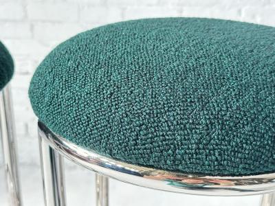 Art Deco Chrome and Boucle Chase Bar Stools