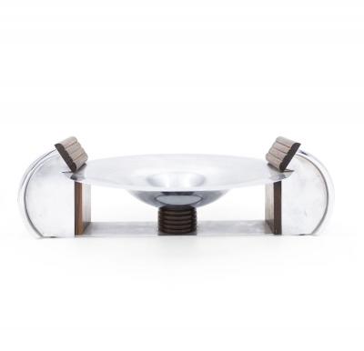 Art Deco Chrome and Glass Compote