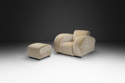 Art Deco Club Chair and Ottoman Europe First half of the 20th Century