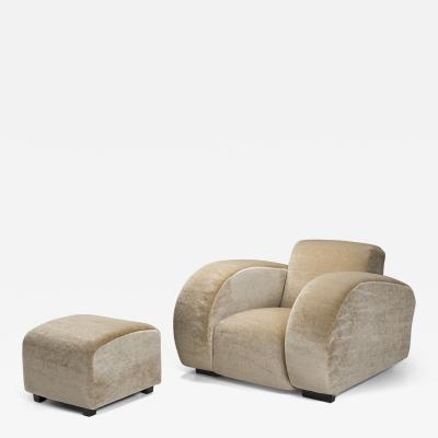 Art Deco Club Chair and Ottoman Europe First half of the 20th Century