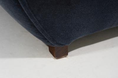 Art Deco Club Chair in Dark Blue Mohair Europe 1930s